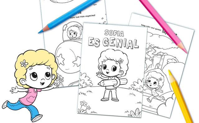 Libro gratuito para colorear personalizado para niñas
