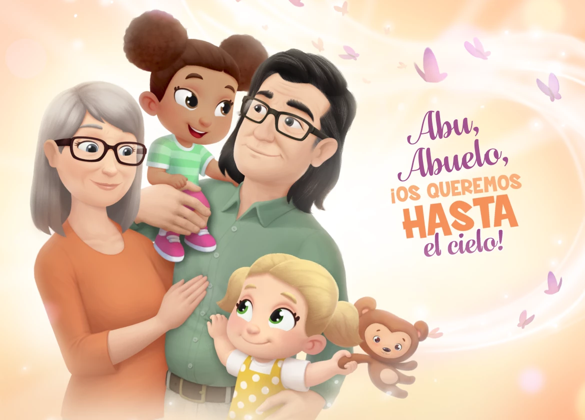 Abuelo, Abu, ¡os queremos hasta el cielo!