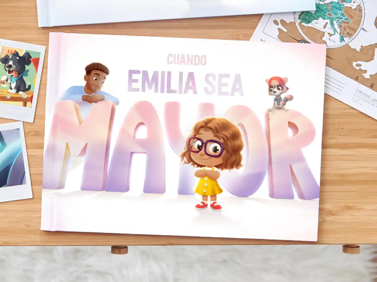 La portada del libro personalizado para papá y su hija.