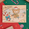 Caja de regalo para colorear de Navidad