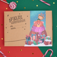 Caja de regalo para colorear de Navidad