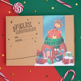 Caja de regalo para colorear de Navidad