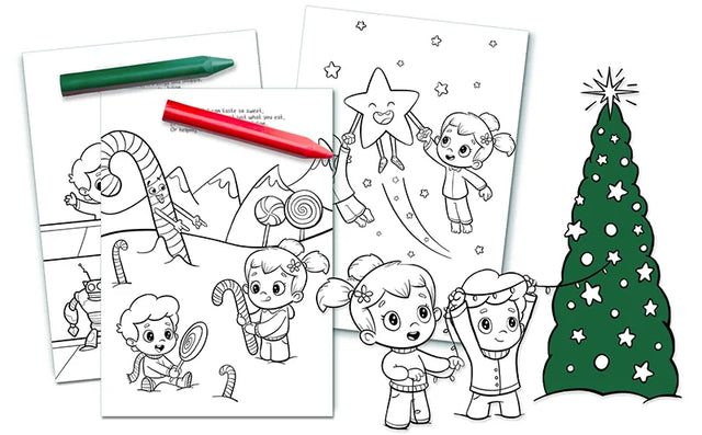 Libro para colorear de Navidad de hermanos gratis
