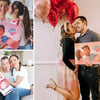Parejas enamoradas disfrutando de su regalo romántico, que es un libro personalizado con sus nombres dentro del libro.