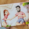 La pareja enamorada ilustrada del libro de imágenes personalizado de Hooray Heroes es un gran regalo para el día de San Valentín.